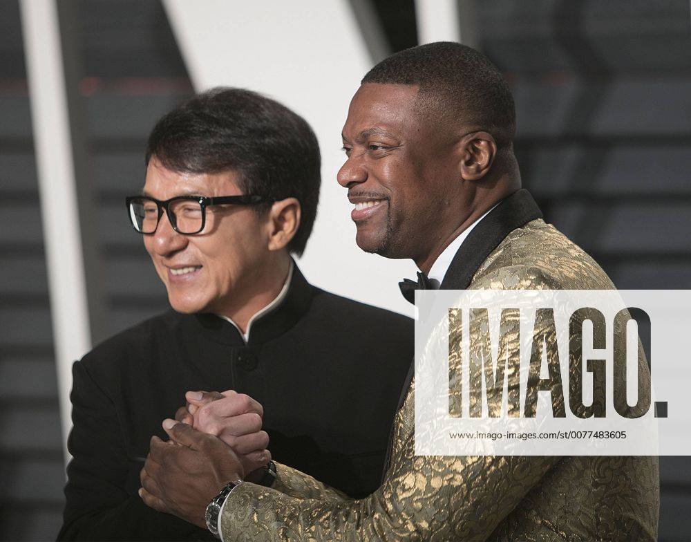 Beverly Hills, California, U.S - Jackie Chan & Chris Tucker on the red carpet at the 2017 Vanity Fair Oscar Party held at the Wallis Annenberg Center in Beverly Hills, California, Sunday February 26, 2017. Beverly Hills U.S. - ZUMAp124 20170226_zaa_p124_812