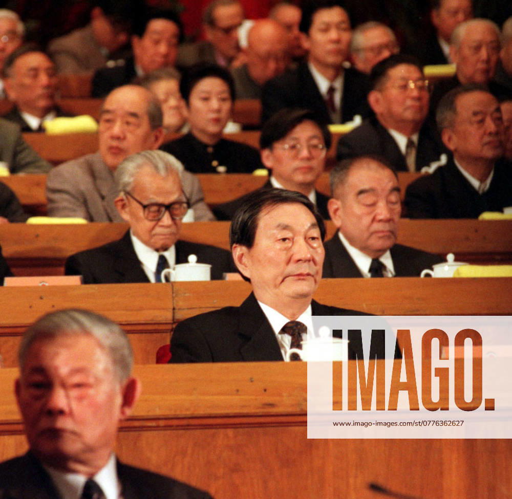 Chinese Vice Premier Zhu Rongji during the Fifth Session of the Eight NPC & CPPCC meeting, February 27, 1997, foreground R is Ye Xuanping. SCMP PHOTO BEIJING CHINA