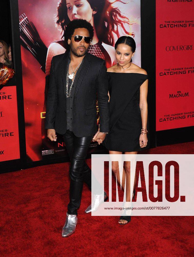 Nov. 18, 2013 - Los Angeles, CA lifornia, U.S. - Lenny Kravitz & Zoe Kravitz arrives for the premiere of the film The Hunger Games: Catching Fire at the Nokia theater. - ZUMAo05_ 20131118_zaf_o05_025