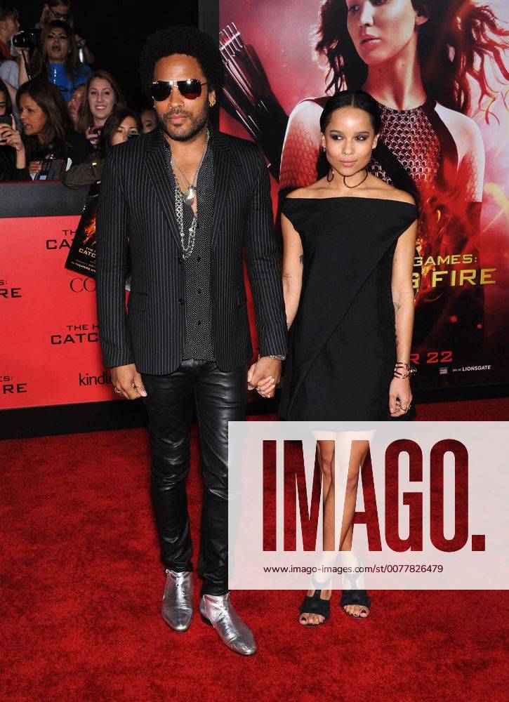 Nov. 18, 2013 - Los Angeles, CA lifornia, U.S. - Lenny Kravitz & Zoe Kravitz arrives for the premiere of the film The Hunger Games: Catching Fire at the Nokia theater. - ZUMAo05_ 20131118_zaf_o05_026