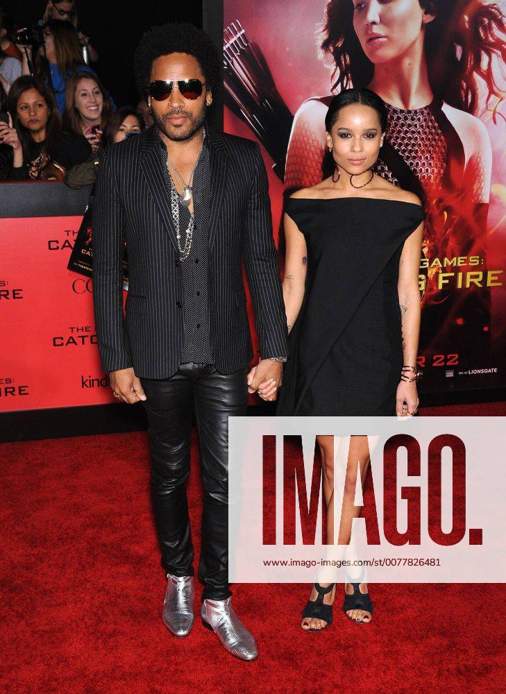 Nov. 18, 2013 - Los Angeles, CA lifornia, U.S. - Lenny Kravitz & Zoe Kravitz arrives for the premiere of the film The Hunger Games: Catching Fire at the Nokia theater. - ZUMAo05_ 20131118_zaf_o05_028