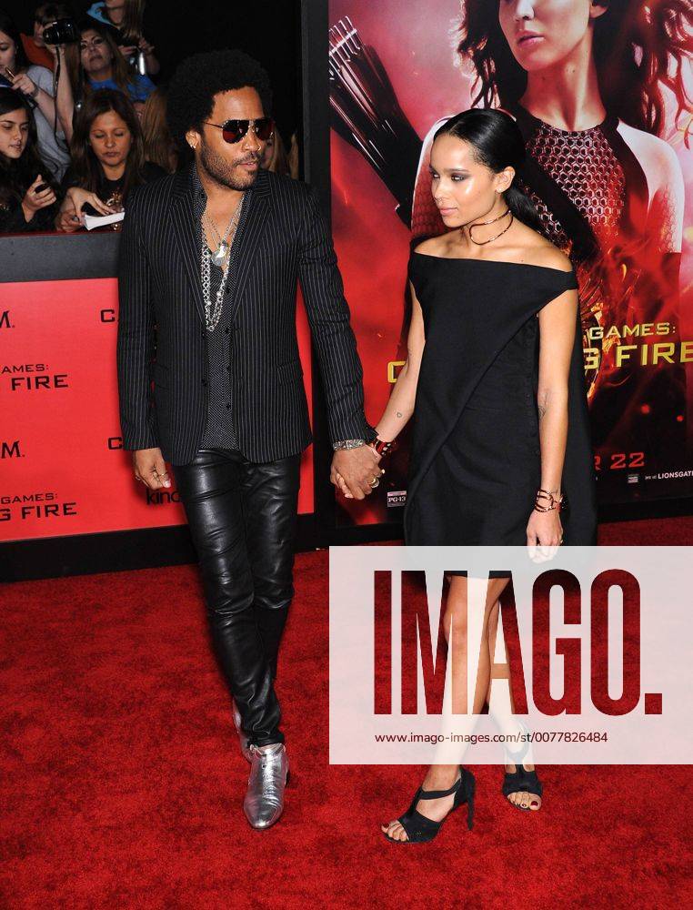 Nov. 18, 2013 - Los Angeles, CA lifornia, U.S. - Lenny Kravitz & Zoe Kravitz arrives for the premiere of the film The Hunger Games: Catching Fire at the Nokia theater. - ZUMAo05_ 20131118_zaf_o05_030