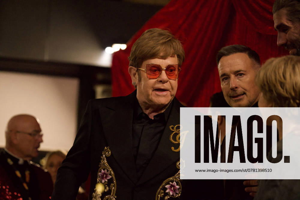 Royal Variety Performance 2024 London, UK. Elton John, David Furnish, Simon Lipkin and Jack Philpott at the Royal Variety Performance 2024. Royal Albert Hall. 22nd November 2024. LMK430-S221124-001 Anfisa Polyushkevych Landmark Media