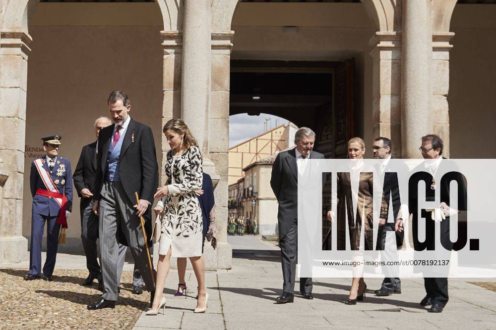 Alcala De Henares, Madrid, Spain - King Felipe VI of Spain, Queen Letizia of Spain attended Cervantes Award to Eduardo Mendoza at the Alcala de Henares University on April 20, 2017 in Alcala de Henares, near of Madrid, Spain Alcala De Henares Spain - ZUMAg15_ 20170420_zaf_g15_009