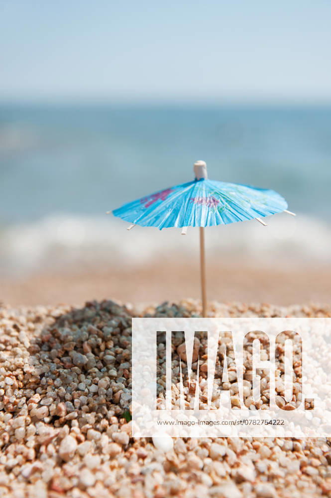 Shade at the beach Blue Chinese paper parasol for shade at the sunny beach