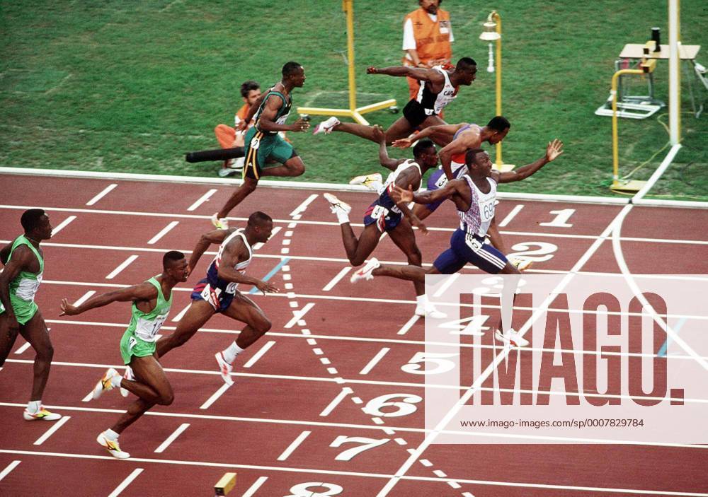 LINFORD CHRISTIE (GREAT BRITAIN). WINS THE 100M. BARCELONA OLYMPICS 1992. o0 Olympiasieg Sieg o0 Leichtathletik