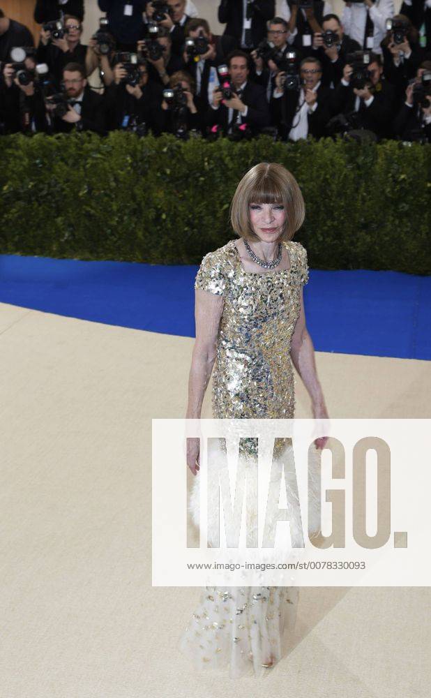 Vogue editor-in-chief Anna Wintour arrives on the red carpet at the Costume Institute Benefit at The Metropolitan Museum of Art celebrating the opening of Rei Kawakubo Comme des Garcons: Art of the In-Between in New York City on May 1, 2017. NYP20170501105 JOHNxANGELILLO