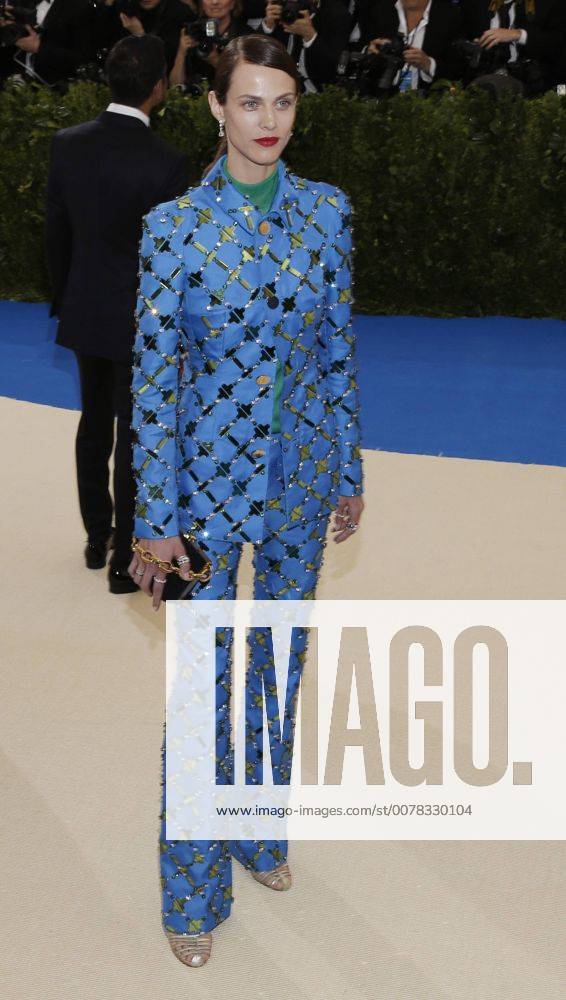 Aymeline Valade arrives on the red carpet at the Costume Institute Benefit at The Metropolitan Museum of Art celebrating the opening of Rei Kawakubo Comme des Garcons: Art of the In-Between in New York City on May 1, 2017. NYP20170501117 JOHNxANGELILLO