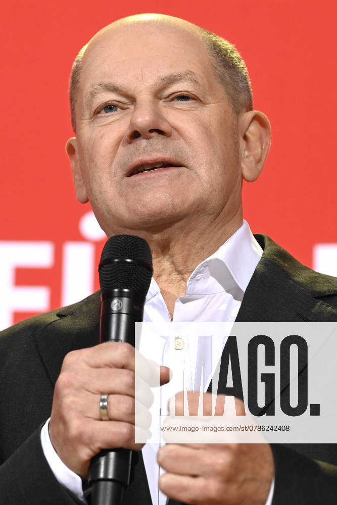 Olaf Scholz bei der Pressekonferenz zum Beschluss des SPD-Wahlprogramms für die Bundestagswahl 2025 im Willy-Brandt-Haus. Berlin