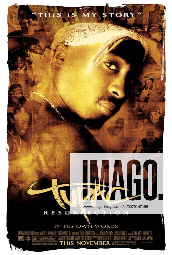Studio Publicity Still from Tupac: Resurrection Poster © 2003 MTV Networks Amaru Entertainment Los Angeles CA