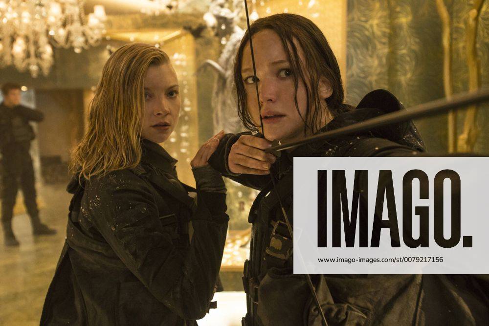 Cressida (Natalie Dormer, left) and Katniss Everdeen (Jennifer Lawrence, right) in THE HUNGER GAMES: MOCKINGJAY - PART 2 Los Angeles CA