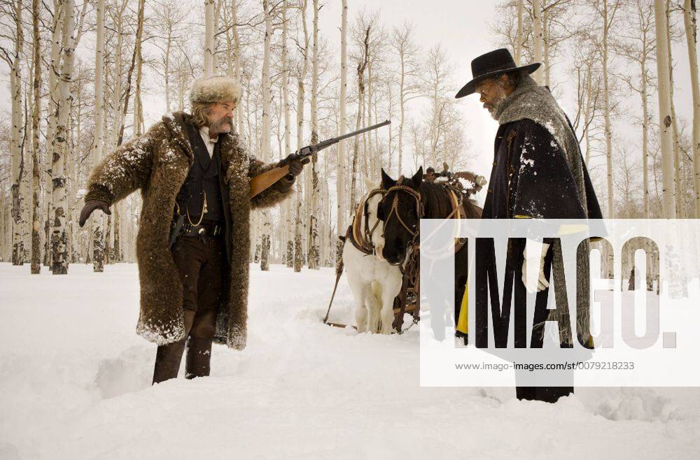 Meet the HATEFUL EIGHT: Kurt Russell stars as John Ruth and Samuel L. Jackson stars as Major Marquis Warren Los Angeles CA 32843_007THA