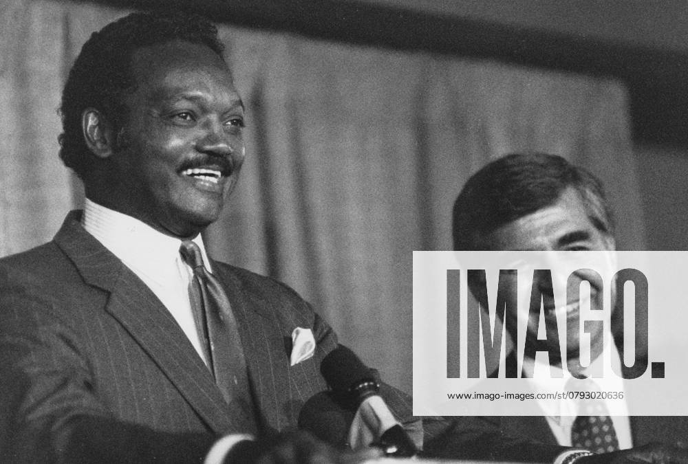 LIFE-JACKSON-BIRTHDAY-LEGACY-5-TB The Rev. Jesse Jackson with nominee Michael Dukakis at the Democratic National Convention on July 18, 1988, in Atlanta. (Karen Engstrom Chicago Tribune TNS)