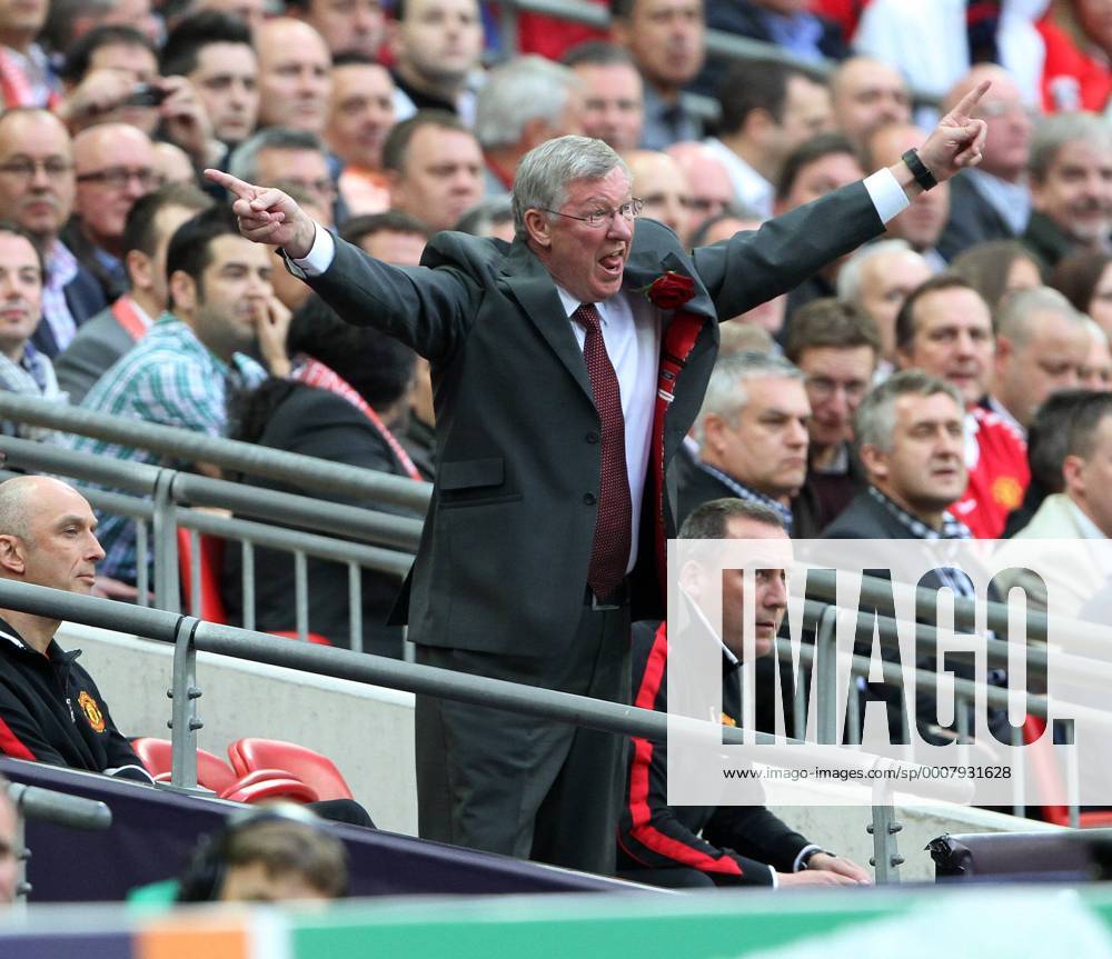 Manchester Uniteds Sir Alex Ferguson in action UEFA Champions League Final Manchester United v Barcelona 28th May, 2011 .