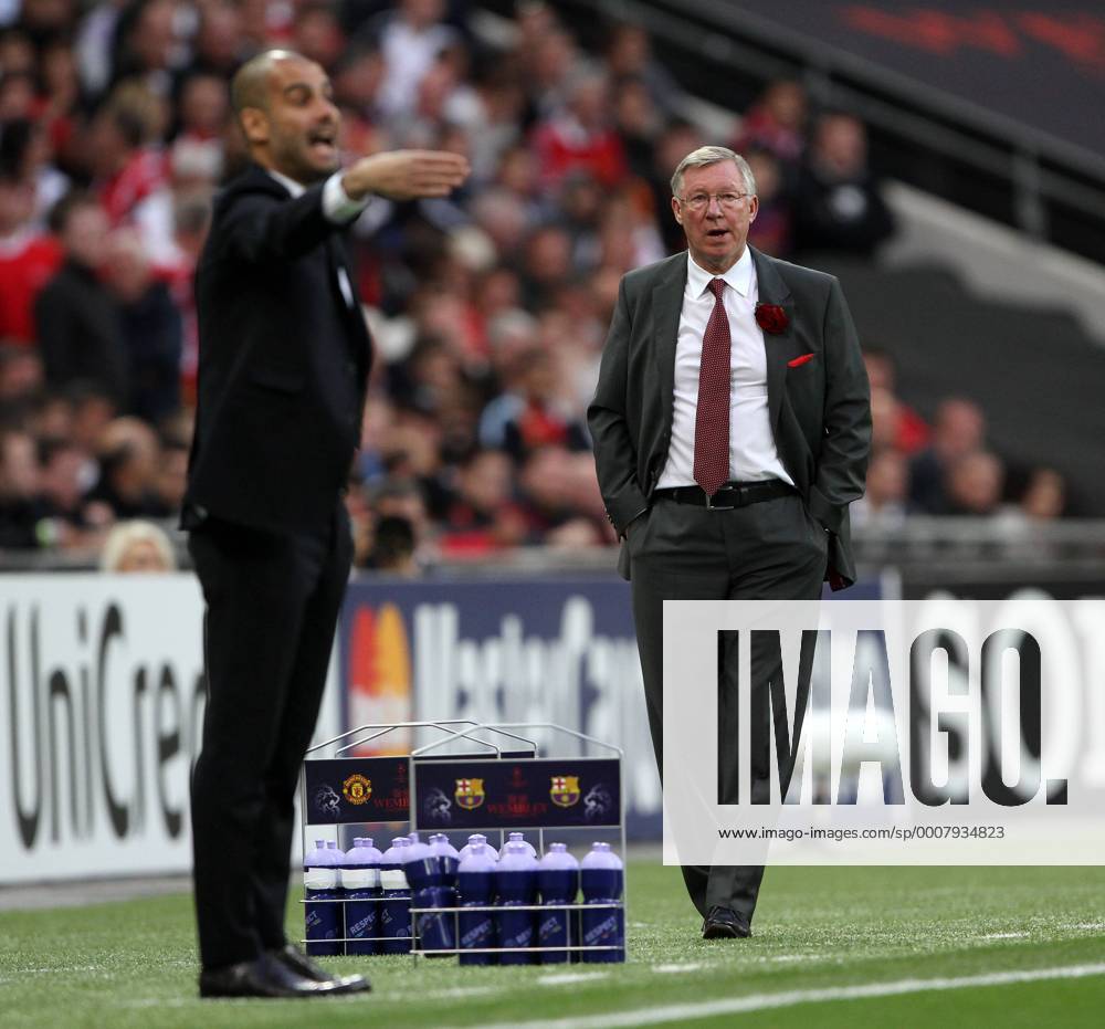 Manchester Uniteds Sir Alex Ferguson looks on UEFA Champions League Final Manchester United v Barcelona 28th May, 2011 .