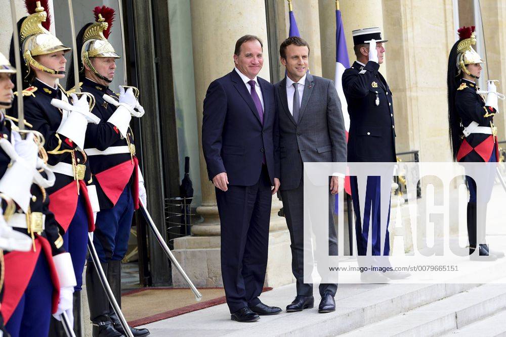 Emmanuel Macron - president de la Republique Stefan LOFVEN - Premier ministre du Royaume de Suede NEWS : rencontre Macron Lofven - Elysee - 31 07 2017 JBAutissier Panoramic
