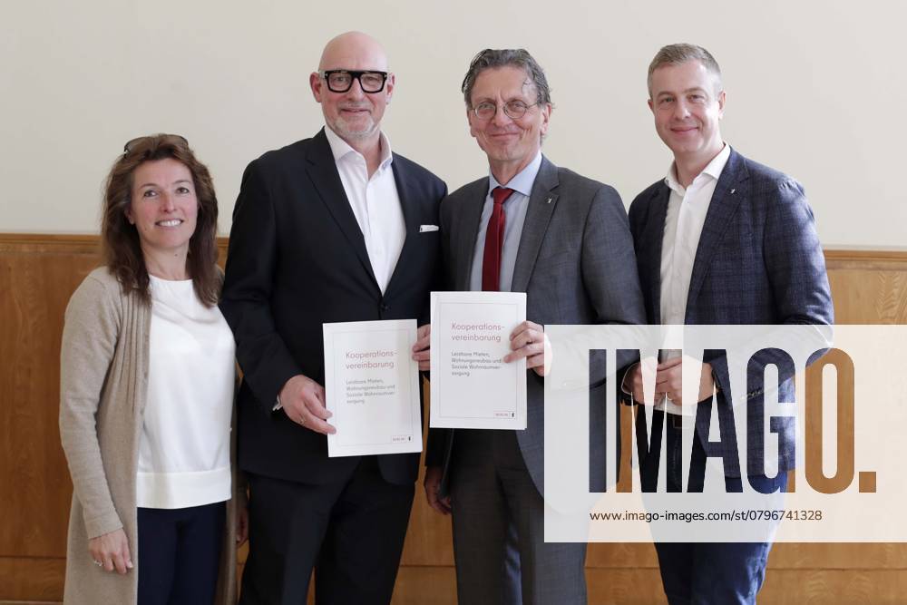 Neue Kooperationsvereinbarung mit landeseigenen Wohnungs-unternehmen abgeschlossen Maßvolle Mietsteigerungen und verbesserter Schutz für Haushalte mit niedrigem Einkommen, Der Senat und die landeseigenen Wohnungsunternehmen (LWU) haben ihr gemeinsames Regelwerk für eine soziale und nachhaltige Bewirtschaftung ihres Wohnungsbestands aktualisiert. Die neue Kooperationsvereinbarung wurde auf einer PK in Berlin von Stadtentwicklungssenator Christian Gaebler, Finanzsenator Stefan Evers und den beiden Vorständen der Gesobau, Jörg Franzen, und Gewobag, Snezana Michaelis, vorgestellt. Berlin Deutschland, Germany