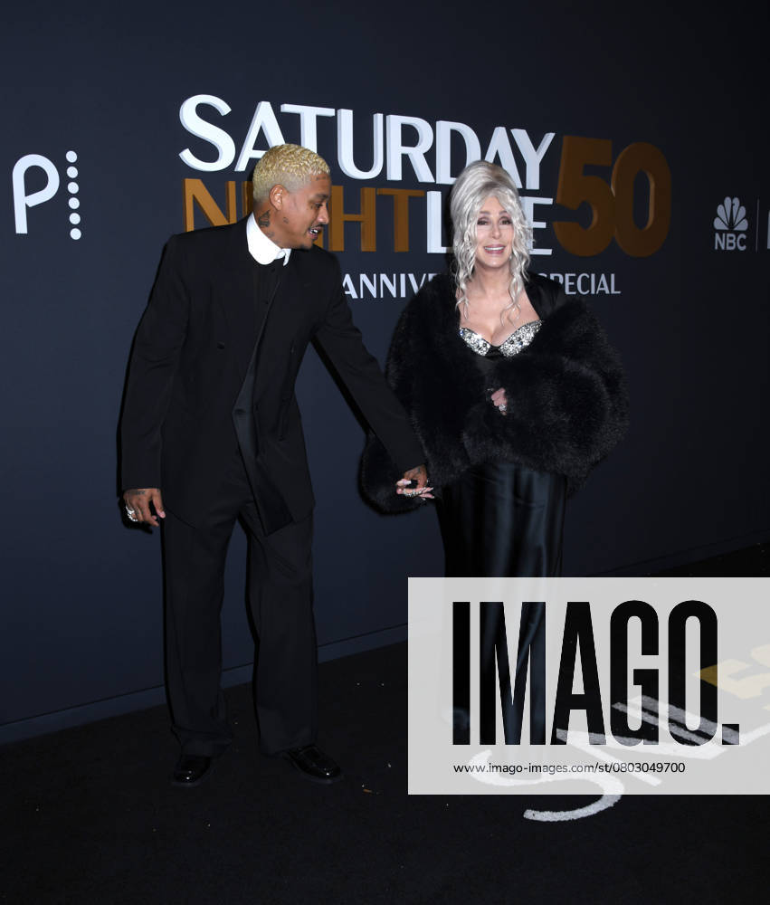 New York, New York, Unites States: Alexander Edwards and Cher attend the SNL50: The Anniversary Show at 30 Rockefeller Plaza in New York. February 16, 2025. New York Unites States - ZUMAp281 20250216_zea_p281_101