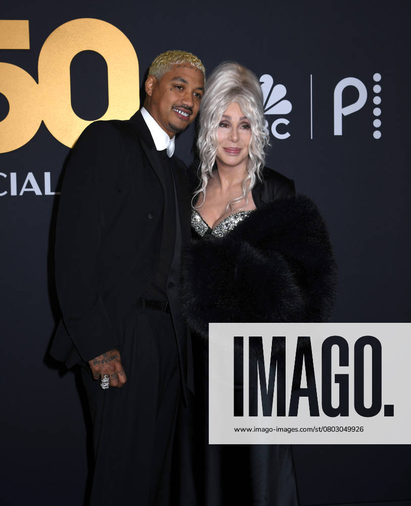 New York, New York, Unites States: Alexander Edwards and Cher attend the SNL50: The Anniversary Show at 30 Rockefeller Plaza in New York. February 16, 2025. New York Unites States - ZUMAp281 20250216_zea_p281_107