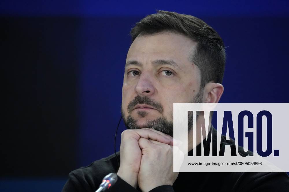 Ukrainian President Volodymyr Zelenskyy listens during a news conference at a security summit in Kyiv, Ukraine, Monday, Feb. 24, 2025. Kyiv Ukraine - ZUMAc35_ 20250224_zaf_c35_027