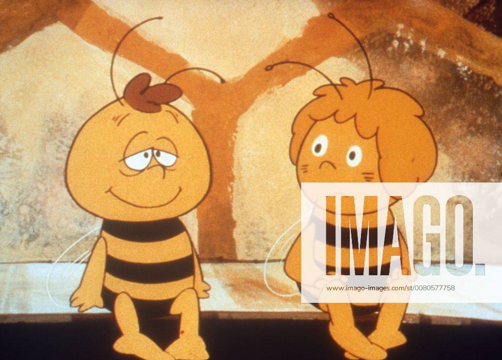 Mitsubachi Maya no boken, aka: Die Biene Maja, Zeichentrickserie, Japan Deutschland Österreich 1975 - 1980, Szenenfoto mit der Biene Maja und dem Grashüpfer Flip.