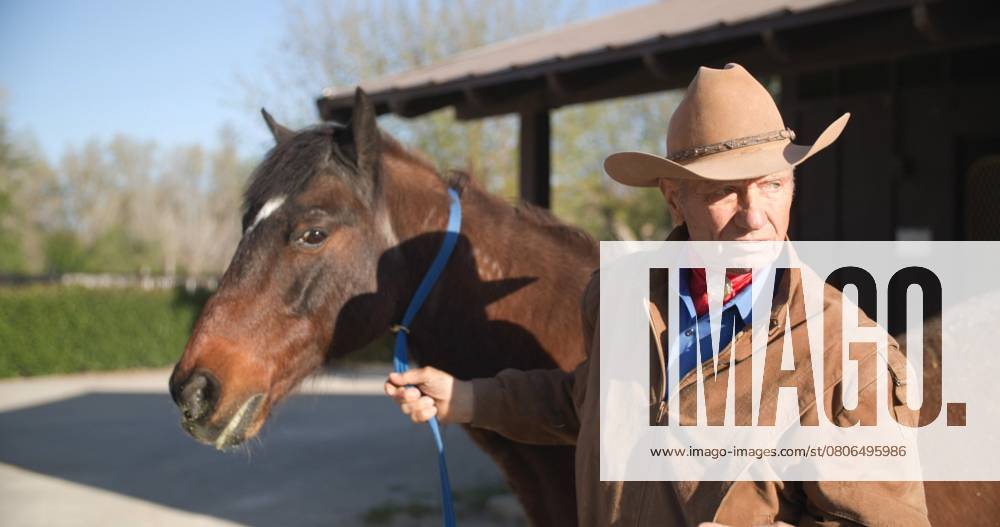 THE COWBOY AND THE QUEEN, horse trainer Monty Roberts at Flag is Up Farms, Solvang, California, 2023. Greenwich Entertainment courtesy Everett CollectionMCDCOAN EC222 PUBLICATIONXNOTxINxCANxCHNxFRAxITAxJPNxNORxPOLxRUSxESPxUKxUSA