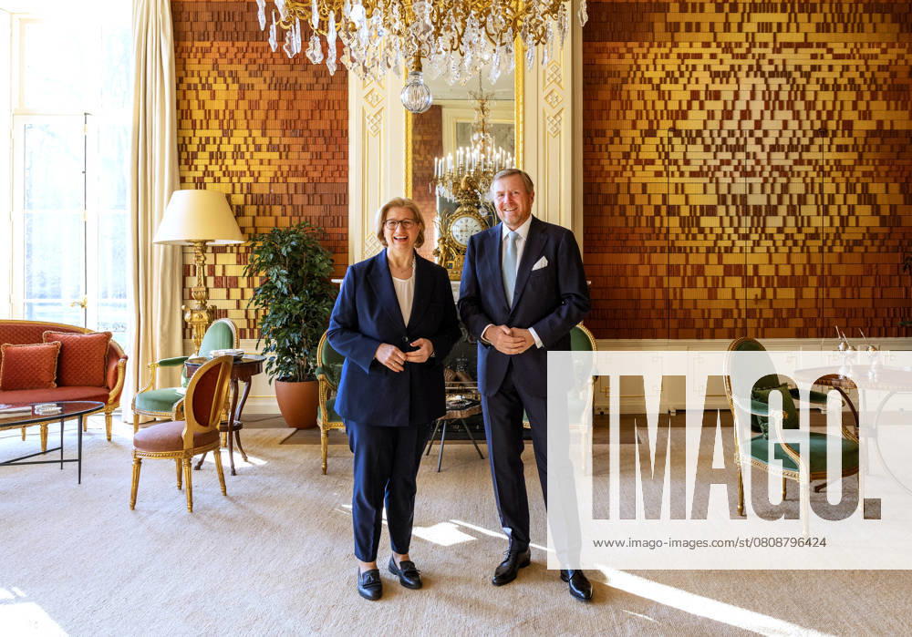 HtB King Willem-Alexander during a meeting with the President of the Federal Council of the Federal Republic of Germany, Anke Rehlinger, at palace Huis ten Bosch in The Hague. Â
