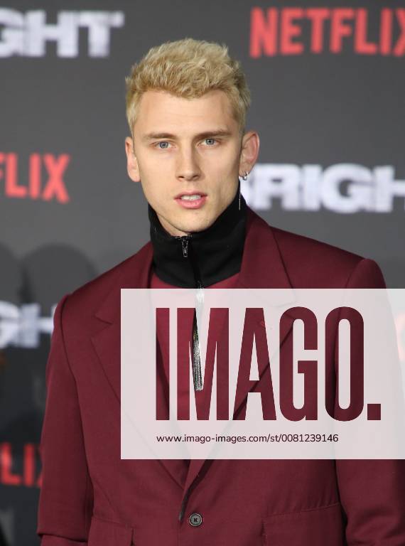 WESTWOOD, CA - DECEMBER 13: Machine Gun Kelly, at Premiere Of Netflix s Bright at The Regency Village Theatre, In Hollywood, California on December 13, 2017.