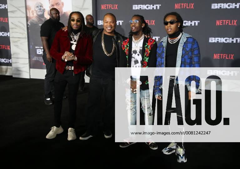 WESTWOOD, CA - DECEMBER 13: Xzibit and, Quavo, Offset, Takeoff Of Migos, at Premiere Of Netflix s Bright at The Regency Village Theatre, In Hollywood, California on December 13, 2017.