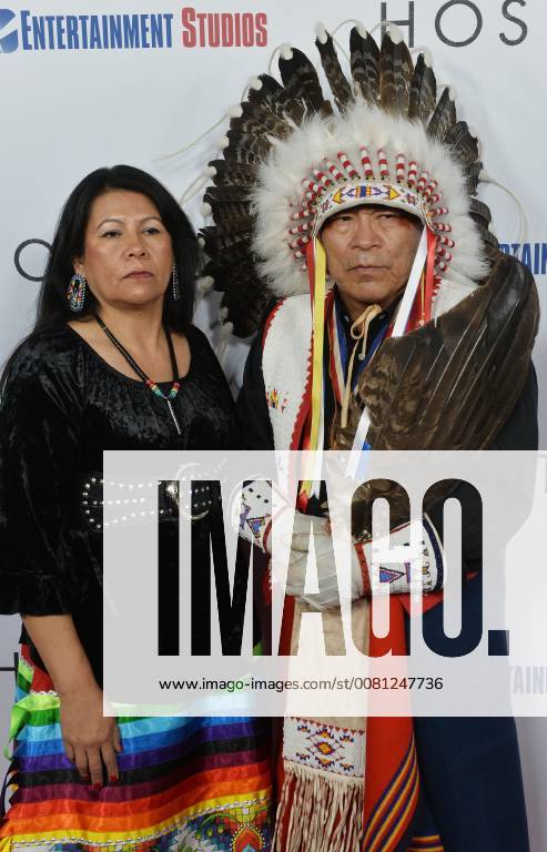 Chief Phillip Whiteman Jr. and his wife Lunette Two Bulls attend the premiere of the motion picture western Hostiles at the Academy of Motion Picture Arts & Sciences in Beverly Hills, California on December 14, 2017. Storyline: In 1892, a legendary Army captain reluctantly agrees to escort a Cheyenne chief and his family through dangerous territory. LAP2017121417 JIMxRUYMEN