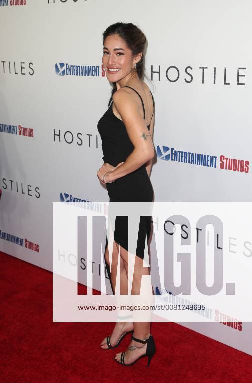 BEVERLY HILLS, CA - DECEMBER 14: Q Orianka Kilvcher, at Premiere Of Entertainment Studios Motion Pictures Hostiles at Samuel Goldwyn Theater, In Beverly Hills, California on December 14, 2017.