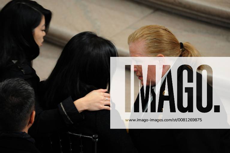 San Francisco, California, USA - San Francisco Fire Department Chief Joanne Hayes-White, comforts Anita Lee, wife of Mayor Ed Lee. San Francisco USA - ZUMAw332 20171217_zap_w332_004