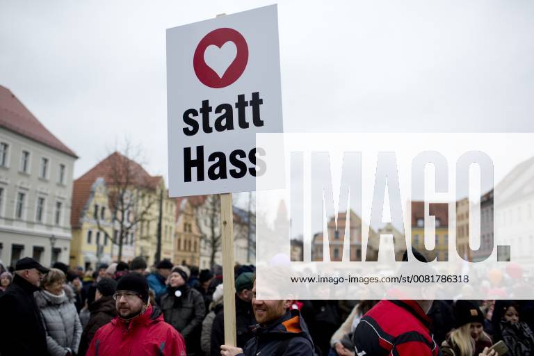 Deutschland, Cottbus, Brandenburgs erste Flüchtlings-Demonstration