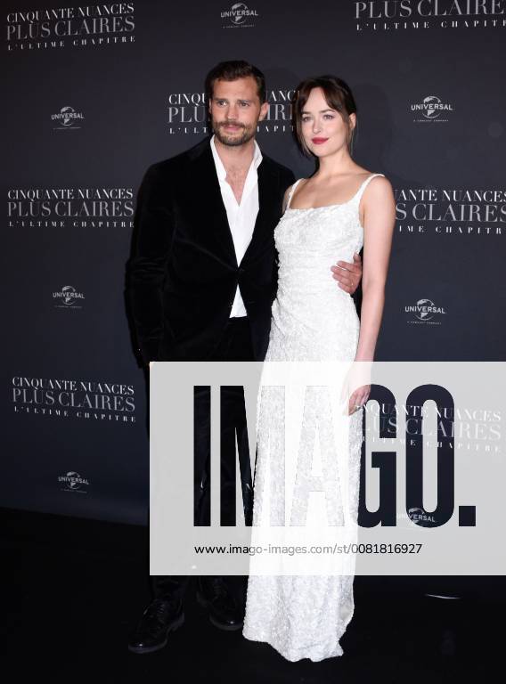 Fifty Shades of Grey 3 Premiere in Paris Jamie Dornan ( acteur ) - Dakota Johnson ( actrice ) lors du photocall pour l avant premiere du film 50 NUANCES PLUS CLAIRES a Paris CELEBRITES : Avant premiere du film 50 NUANCES PLUS CLAIRES - Paris - 06 02 2018 FedericoPestellini Panoramic
