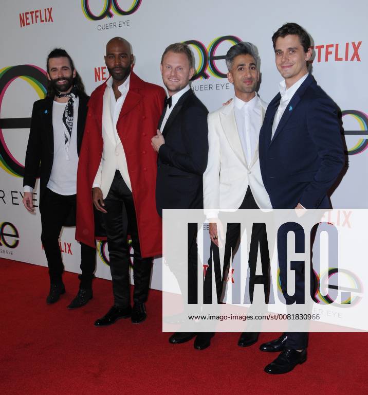 West Hollywood, CA, U.S. - 07 February 2018 - West Hollywood, California - Jonathan Van Ness, Kamaro Brown, Bobby Berk, Tan France, Antoni Porowski. Netflix s Queer Eye Season 1 Premiere held at the Pacific Design Center. Photo Credit: Birdie Thompson AdMedia West Hollywood U.S. - ZUMAa123 20180207_zaa_a123_135