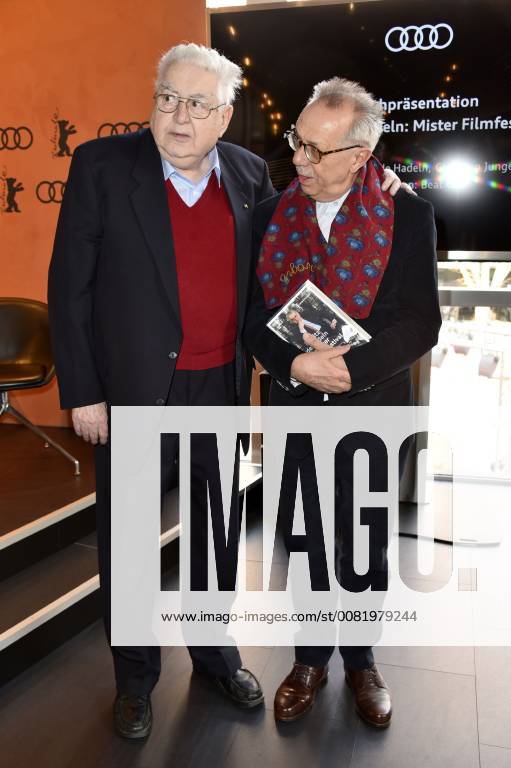 Moritz de Hadeln und Dieter Kosslick bei der Buchpräsentation Moritz de Hadeln: Mister Filmfestival während der Berlinale 2018 in der Berlinale Audi Lounge. Berlin