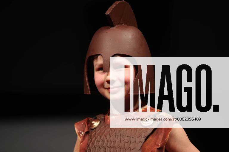 Illustration picture shows a defile with a kid in special chocolate creation at the fifth edition of the Belgian chocolate fair Le Salon du Chocolat , at Tour & Taxis, Thursday 01 March 2018, in Brussels. BRUNOxFAHY 05305568