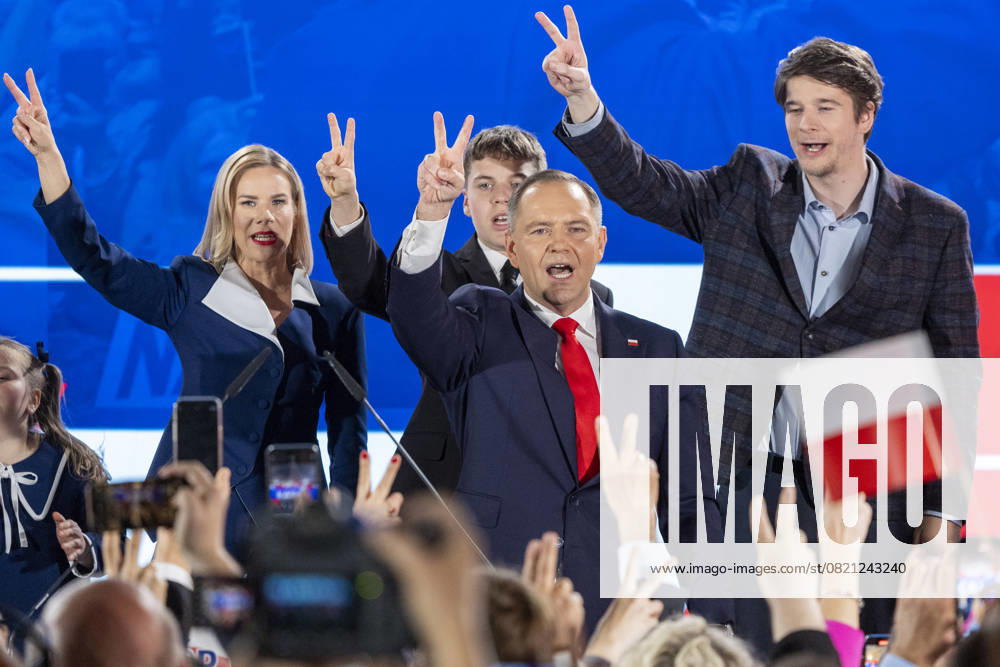 Second Round Of The Presidential Elections In Poland Polish presidential candidate Karol Nawrocki supported by the Law and Justice party after the second round of voting in Poland s presidential election during an election night in Warsaw, Poland, 1 June 2025. Warsaw Poland