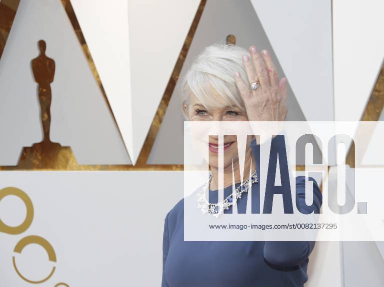 Actress Helen Mirren arrives on the red carpet for the 90th annual Academy Awards at the Dolby Theatre in the Hollywood section of Los Angeles on March 4, 2018. LAP20180304058 JOHNxANGELILLO