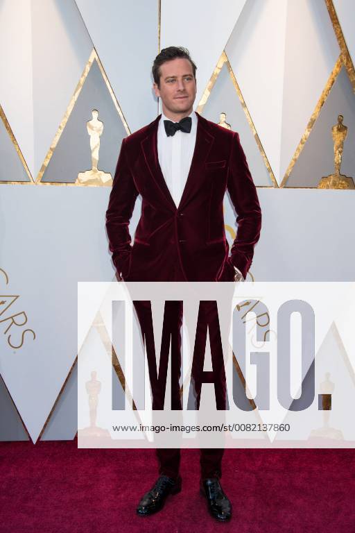 Armie Hammer arrives on the red carpet of The 90th Oscars® at the Dolby® Theatre in Hollywood, CA on Sunday