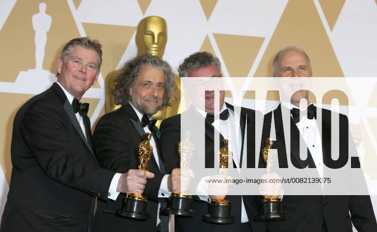 Richard R. Hoover, Paul Lambert, Gerd Nefzer and John Nelson win the Oscar in Visual Effects for Blade Runner 2049 during the 90th Annual Academy Awards (Oscars) at Hollywood & Highland Centre in California. MARCH 4th 2018 MTXx18423