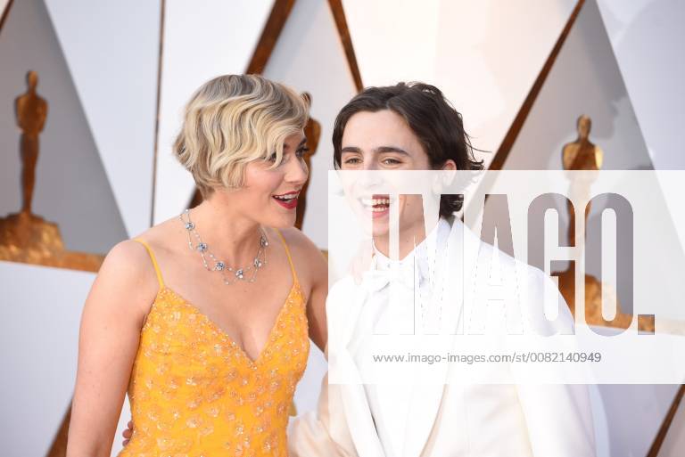 Los Angeles, California, U.S. - GRETA GERWIG and TIMOTHEE CHALAMET arrives on the red carpet for the 90th Annual Academy Awards at the Dolby Theatre. Los Angeles U.S. - ZUMAz03_ 20180304_zbp_z03_193