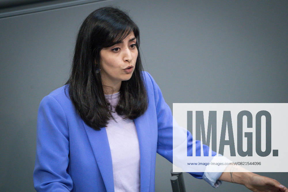 Deutscher Bundestag, 10. Plenarsitzung Rasha Nasr (SPD) im Portrait bei seiner Rede zum Tagesordnungspunkt Aktuelle Stunde zur humanitaeren Katastrophe in Gaza bei der 10. Sitzung des Deutschen Bundestag in Berlin, 05.06.2025 Berlin Berlin Deutschland