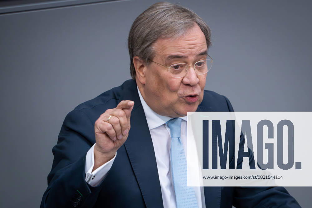Deutscher Bundestag, 10. Plenarsitzung Armin Laschet (CDU) bei seiner Rede zur Aktuelle Stunde zur humanitaeren Katastrophe in Gaza bei der 10. Sitzung des Deutschen Bundestag in Berlin, 05.06.2025 Berlin Berlin Deutschland