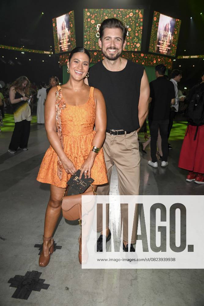 Steffi Brungs, Christian Wackert zu Gast auf der Fashion Show von Danny Reinke mit dem Titel The Hunt Spring Summer 2026 in der Uber Arena am 02.Juli 2025 in Berlin Berlin Deutschland