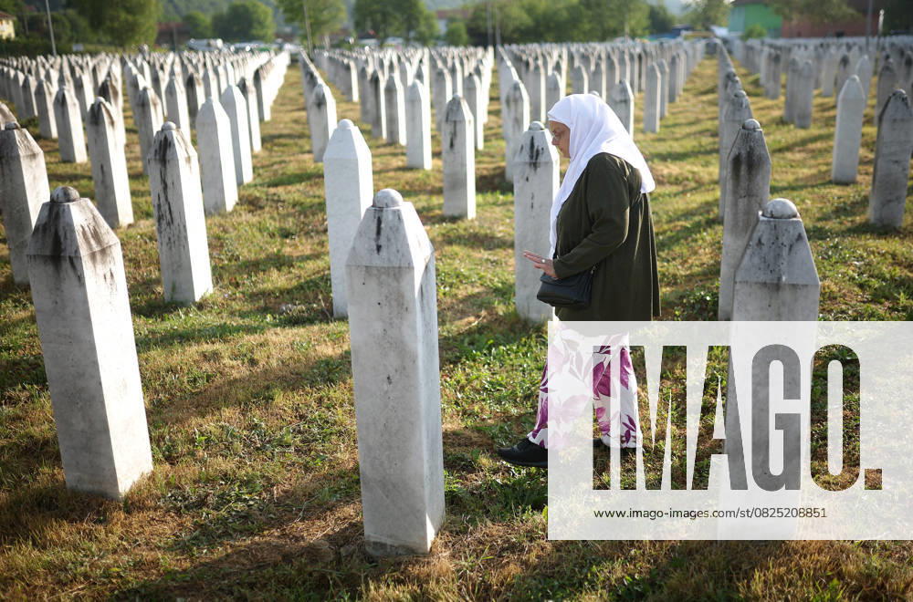 30th anniversary of the Srebrenica genocide A Bosnian Muslim woman walks by tomb stones of victims killed during the Srebrenica genocide, at the Srebrenica-Potocari Memorial Center in Potocari, Bosnia and Herzegovina, on July 11, 2025. ArminxDurgut PIXSELL