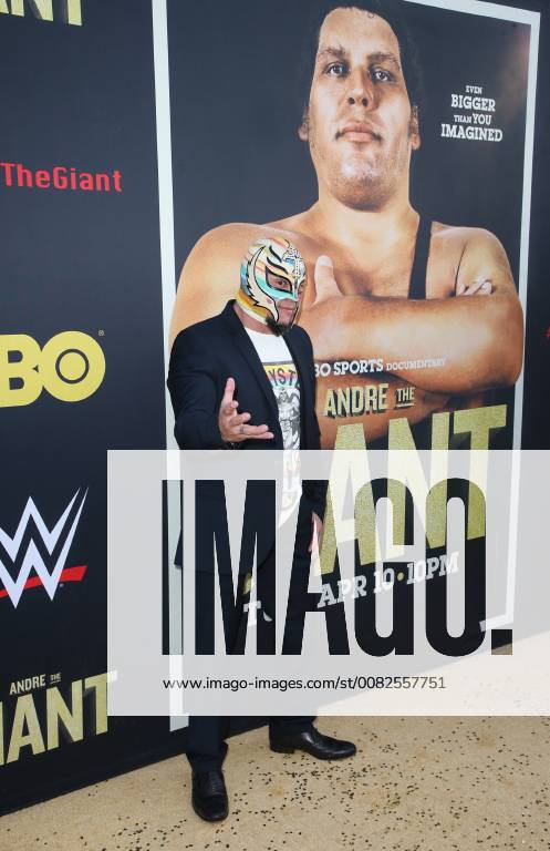 HOLLYWOOD, CA - MARCH 29: Rey Mysterio, at Los Angeles Premiere of Andre The Giant from HBO Documentaries at Pacific Cinerama Dome in Hollywood, California on March 29, 2018.
