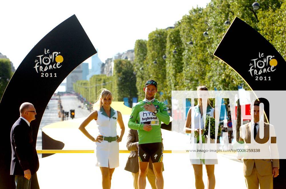 Tour de France 2011 - 21. Etappe: Creteil - Paris --- Htc - High Road 2011, Mark Cavendish holt das Grüne Trikot, Paris o0 Logo Tourlogo