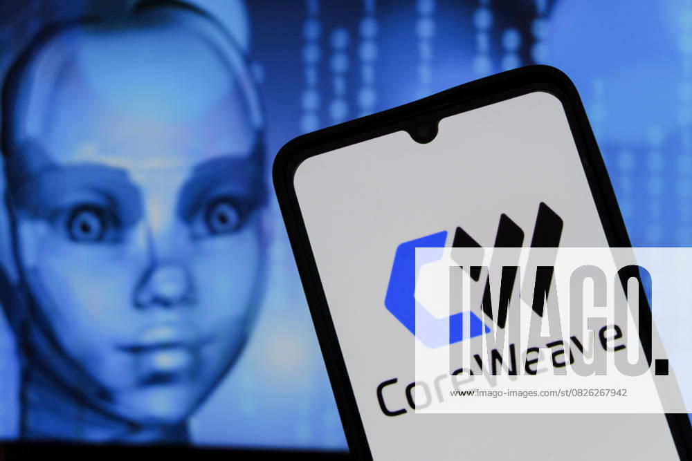 In this photo illustration, the CoreWeave, Inc. is an American AI cloud-computing startup logo is seen displayed on a smartphone screen. Bandung Indonesia - ZUMAs281 20250718_zip_s281_012