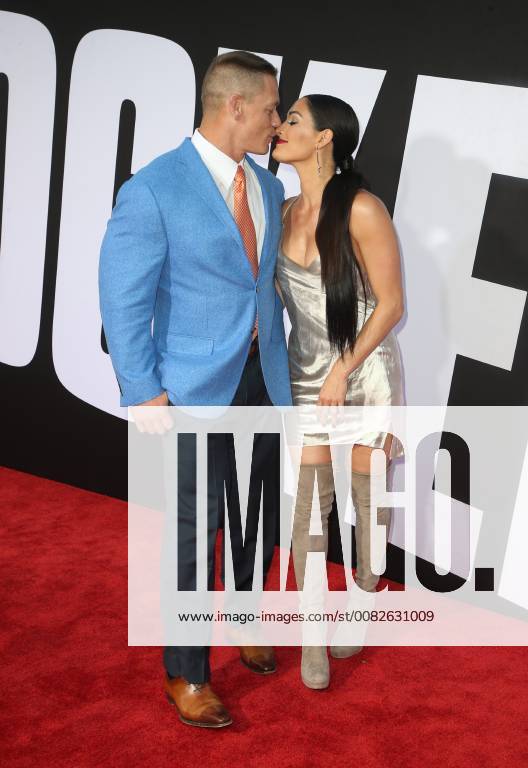 WESTWOOD, CA - APRIL 3: John Cena, Nikki Bella, at the Premiere Of Universal Pictures Blockers at the Regency Village Theatre in Westwood, California on April 3, 2018.